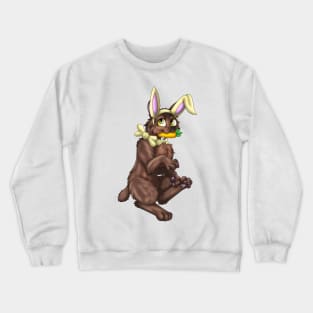 Bobtail BunnyCat: Chocolate (Yellow) Crewneck Sweatshirt